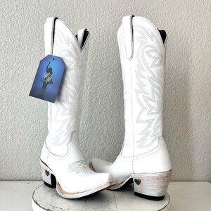 Lane MEGAN MORONEY Smokeshow Womens Cowboy Boots 5.5 White Western Snip Toe Tall